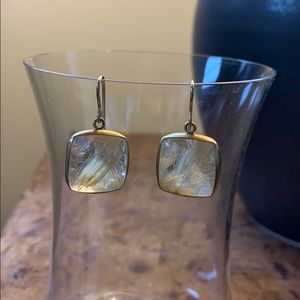 Maria Beaulieu rutilated quartz earrings, 18k gold